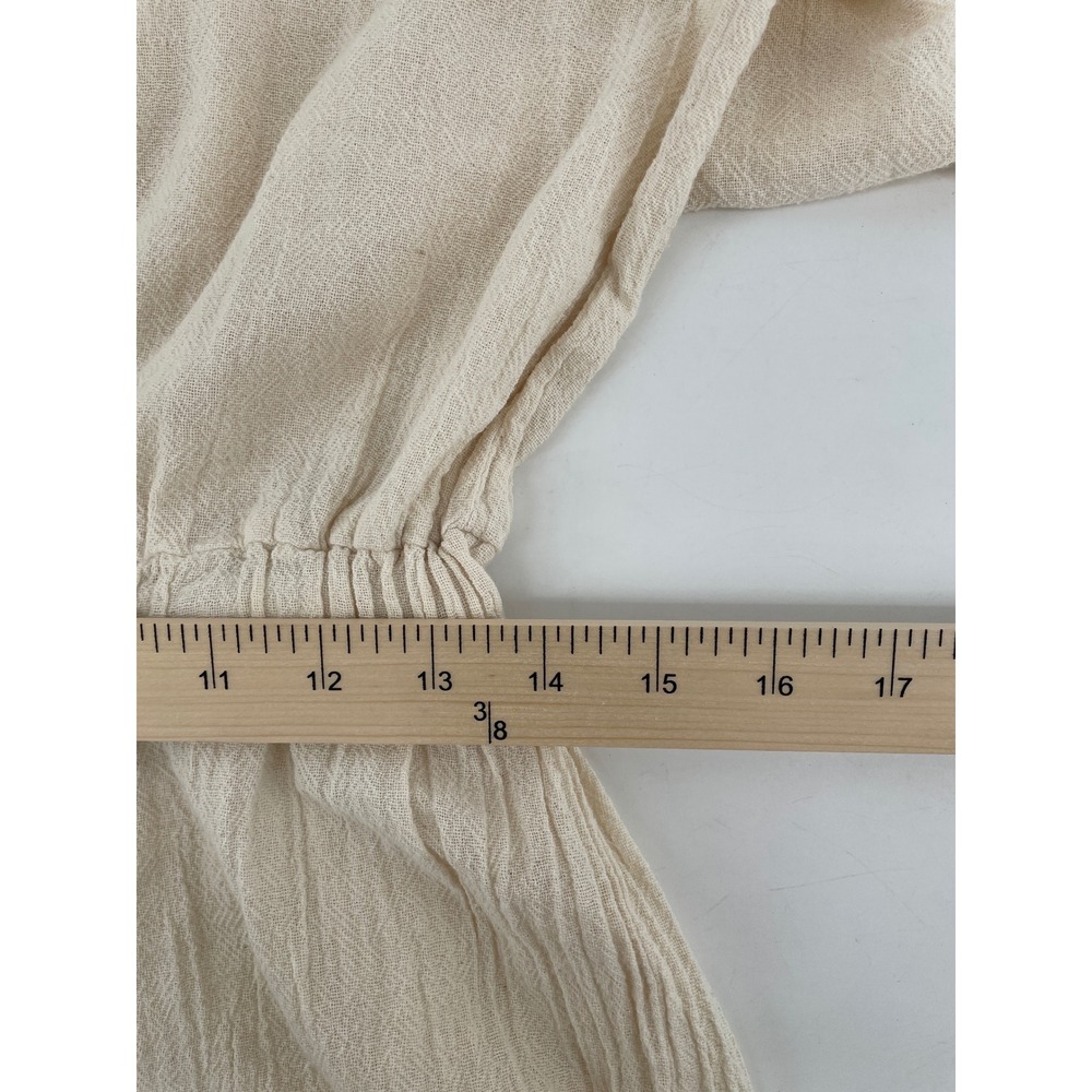 Oh My Gauze Shorts Romper Womens Small Cream Cotton Coastal Boho Cottagecore - Picture 8 of 11